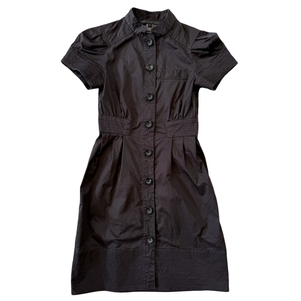 Marc by Marc Jacobs Black Cotton Button Front Dress - Size 2